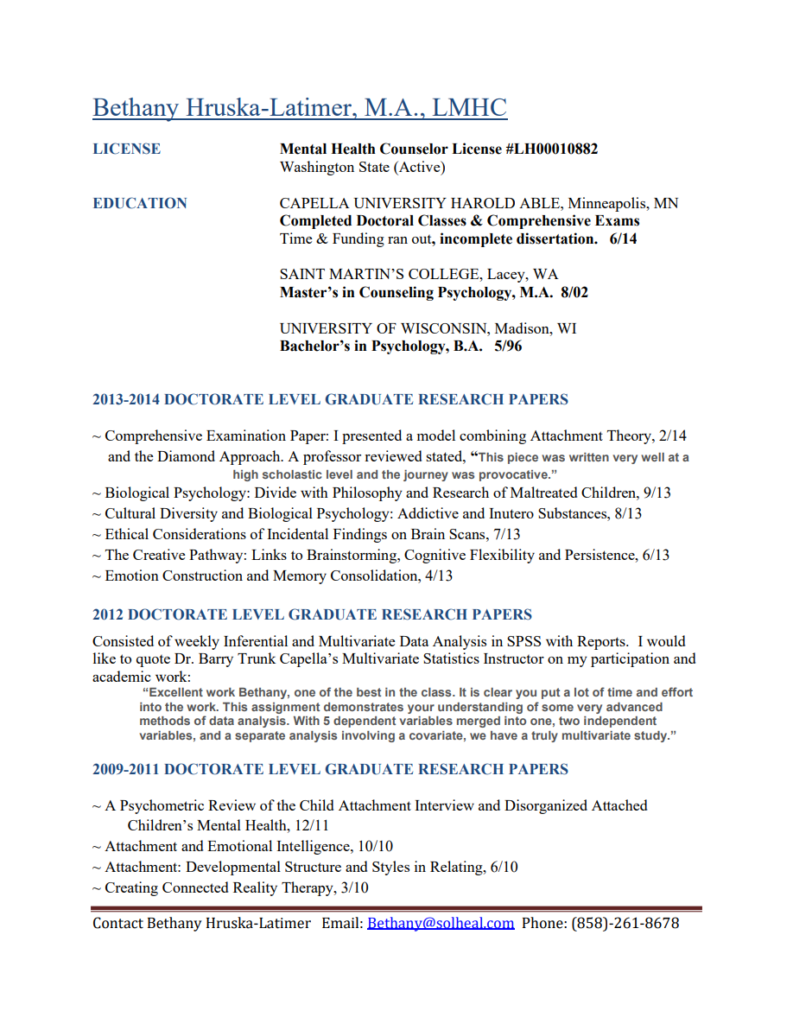 Bethany Hruska Resume 2025 Page 1