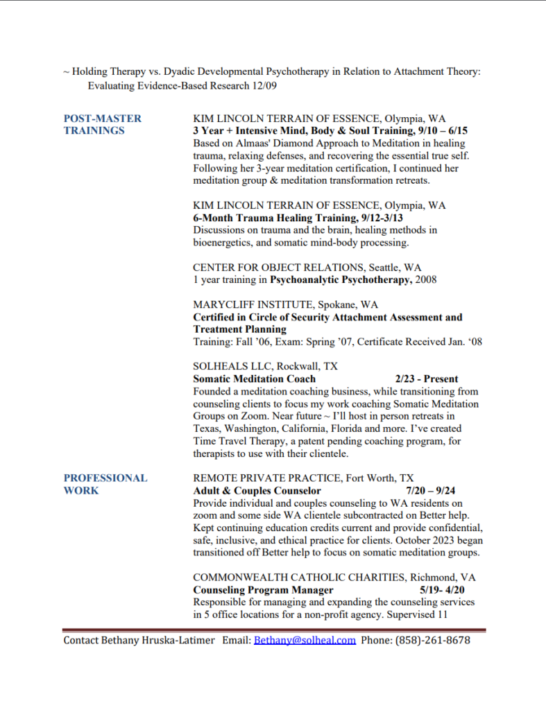 Bethany Hruska Resume 2025 Page 2